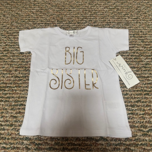 NEW Sweet Wink Big Sister White and Gold Short Sleeve Tee - 3T - Picture 1 of 2